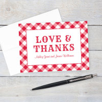 Rustic Red Gingham Kariert Wedding Monogram