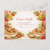 Rustic Red Gingham Little Meatball Diapper Raffle Begleitkarte (Vorderseite)