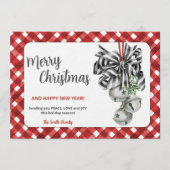 Rustic Red Gingham Noël Christmas Invitation Einladung (Vorderseite)
