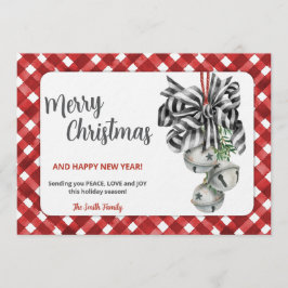 Rustic Red Gingham Noël Christmas Invitation Einladung
