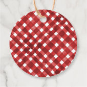 Rustic Red Gingham Noël Geschenkanhänger (Rückseite)