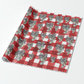 Rustic Red Gingham Noël Geschenkpapier (Ungerollt)