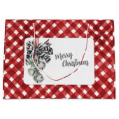 Rustic Red Gingham Noël Große Geschenktüte (Vorderseite)