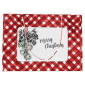 Rustic Red Gingham Noël Große Geschenktüte (Rückseite)