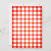 Rustic Red Gingham Plaid BBQ Baby Shower Einladung (Rückseite)