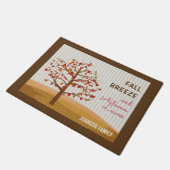 Rustic Red Gold Apfelbaum Herbst Fußmatte (Schrägansicht)