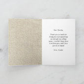 Rustic Red Graduate Cap Abschluss Foto Vielen Dank Karte (Innenseite)