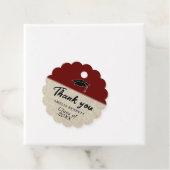 Rustic Red Graduate Cap Abschluss Vielen Dank Geschenkanhänger (Beispiel)