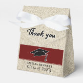 Rustic Red Graduate Cap Abschluss Vielen Dank Geschenkschachtel (Vorderseite)