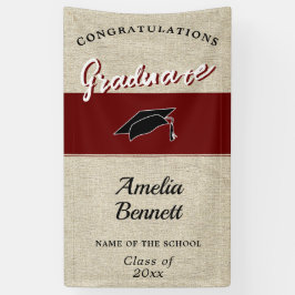 Rustic Red Gratulation Graduation Party P Banner