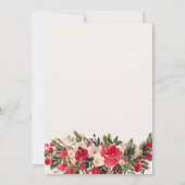 Rustic Red green Floral Winter baby shower Einladung (Rückseite)