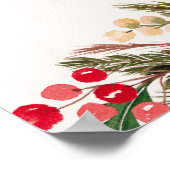 Rustic Red green Floral Winter Wedding Welcome Poster (Ecke)