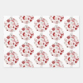 Rustic Red Green Frohe Weihnachtsdekoration Geschenkpapier Set (Vorderseite)