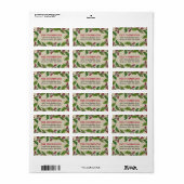 Rustic Red Green Holly Berry Wreath Rücksendeadres Adressaufkleber (Vorne)