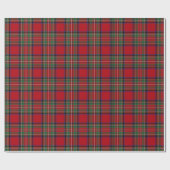 Rustic Red Green Kariert Classic Stewart Tartan Geschenkpapier (Flach)
