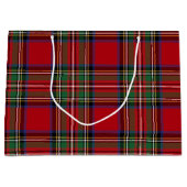 Rustic Red Green Plaid Classic Stewart Tartan Große Geschenktüte (Vorderseite)