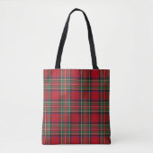 Rustic Red Green Plaid Classic Stewart Tartan Tasche (Vorderseite)