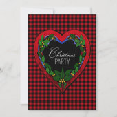 Rustic Red Heart Christmas Party Einladung (Vorderseite)