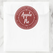 Rustic Red Homemade Apple Pie Runder Aufkleber (Tasche)