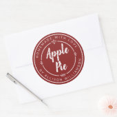Rustic Red Homemade Apple Pie Runder Aufkleber (Umschlag)