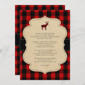 Rustic Red Kariert Buck Dankeschön an das Gedicht Einladung (Vorne/Hinten)