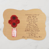 Rustic Red Mason Jar Bridal Dusche Einladung (Vorne/Hinten)