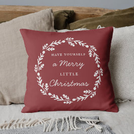 Rustic Red Merry Little Christmas Kissen