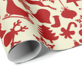 Rustic Red Muster Weihnachtswrapping Paper Geschenkpapier (Rolleneckpunkt)