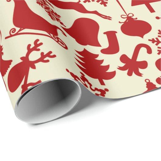 Rustic Red Muster Weihnachtswrapping Paper Geschenkpapier (Rolleneckpunkt)