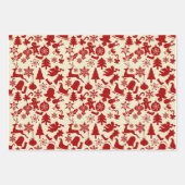 Rustic Red Muster Weihnachtswrapping Paper Geschenkpapier Set (Vorderseite)