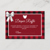 Rustic Red Plaid Merry Little Baby Shower Diaper R Begleitkarte (Vorderseite)