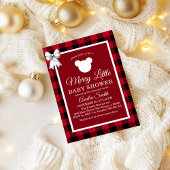 Rustic Red Plaid Merry Little Baby Shower Einladung