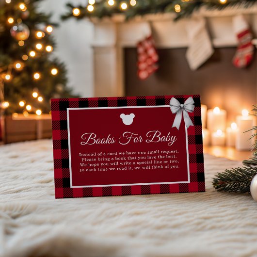 Rustic Red Plaid Merry Little Books for Baby Begleitkarte