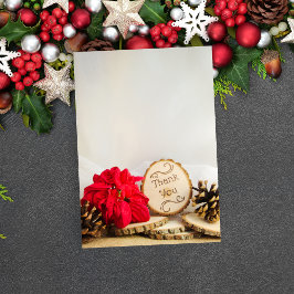 Rustic Red Poinsettia Woodland Wedding Vielen Dank Dankeskarte