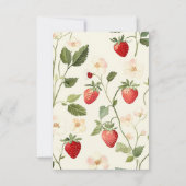 Rustic Red Strawberry Berry Erster Geburtstag Dankeskarte (Rückseite)