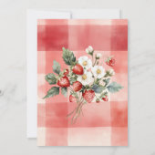 Rustic Red Strawberry Berry Erster Geburtstag Einladung (Rückseite)