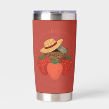 Rustic Red Strawberry Patch Family Recipe Tumbler