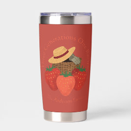 Rustic Red Strawberry Patch Family Recipe Tumbler Thermobecher