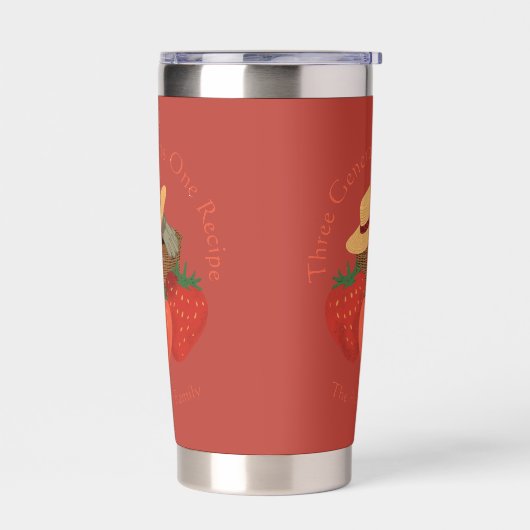 Rustic Red Strawberry Patch Family Recipe Tumbler Thermobecher (Links)