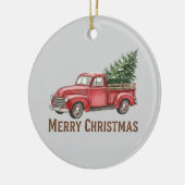 Rustic Red Truck Christmas Farmhouse Pine Tree Keramik Ornament (Links)