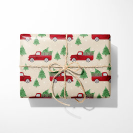 Rustic Red Truck Christmas Geschenkpapier