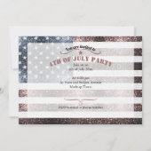 Rustic Red White Blue Glitzern USA Flag 4. Juli Einladung (Vorderseite)