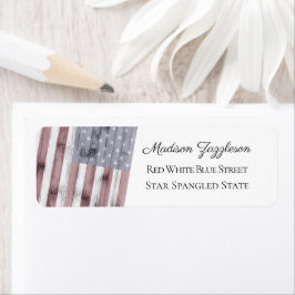 Rustic Red White Blue Wood USA Fahne Amerika