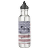 Rustic Red White Blue Wood USA Fahne Amerika Edelstahlflasche (Links)