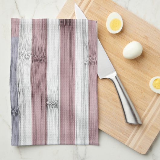 Rustic Red White Blue Wood USA Fahne Amerika Geschirrtuch (Viertel Falte)