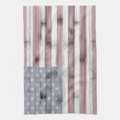 Rustic Red White Blue Wood USA Fahne Amerika Geschirrtuch (Vertikal)