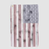 Rustic Red White Blue Wood USA Fahne Amerika Golfhandtuch (Vorderseite)