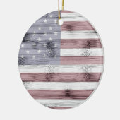Rustic Red White Blue Wood USA Fahne Amerika Keramik Ornament (Links)