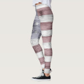 Rustic Red White Blue Wood USA Fahne Amerika Leggings (Links)