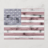 Rustic Red White Blue Wood USA Fahne Amerika Postkarte (Vorderseite)